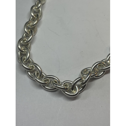 545 - A SILVER T BAR NECK CHAIN LENGTH 18