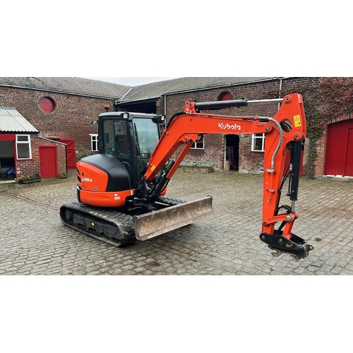 23 - 2019 KUBOTA  U48-4 COMPACT EXCAVATOR 552 HOURS WITH HYDRAULIC  QUICK HITCH TO BE SOLD WITH 4 BUCKETS...