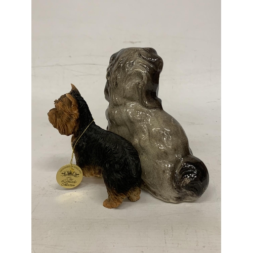 718 - A FIGURE OF A MANTLE BLACK SPANIEL DOG AND A FURTHER LEONARD COLLECTION FIGURE OF A YORKSHIRE TERRIE... 