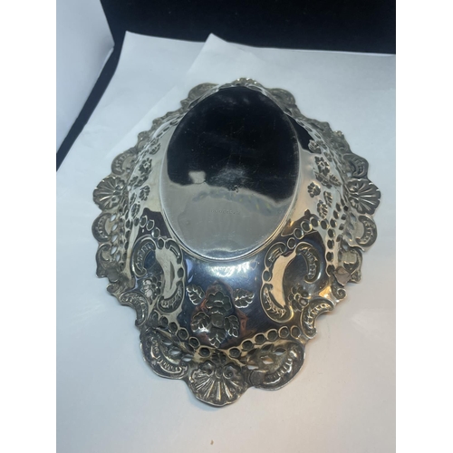 99 - A DECORATIVE HALLMARKED SHEFFIELD  SILVER DISH GROSS WEIGHT 124 GRAMS