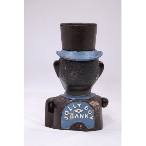 109 - A VINTAGE CAST IRON AFRICAN AMERICAN IN TOP HAT