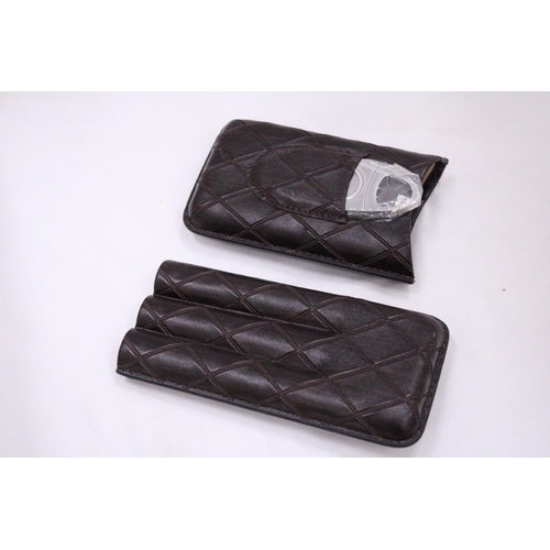 111 - A LEATHER CIGAR POUCH