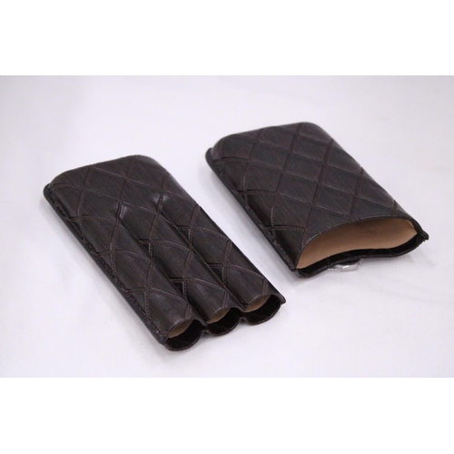 111 - A LEATHER CIGAR POUCH