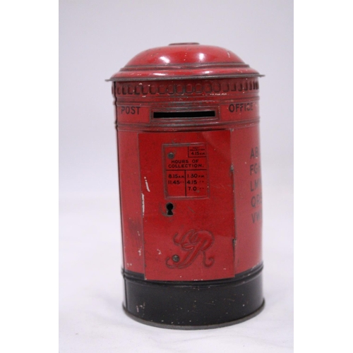 112 - A 1950'S TIN PLATE BANK OF ENGLAND POST BOX - MONEY TIN