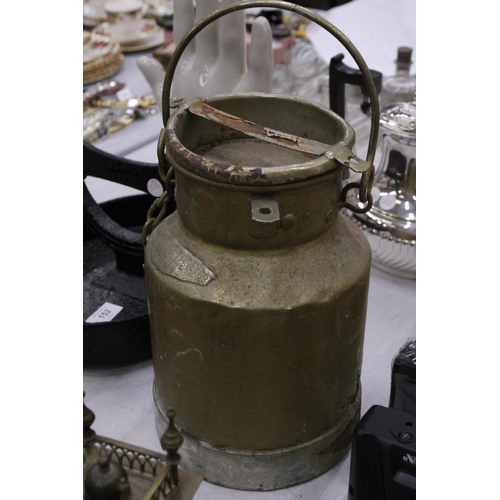 145 - A VINTAGE MILK CHURN - APPROXIMATELY 29CM