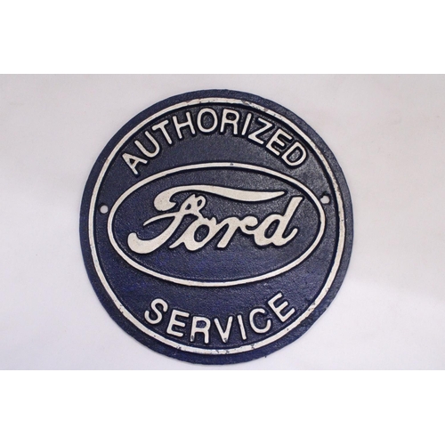 156 - A FORD SERVICE CAST SIGN, DIAMETER 20CM