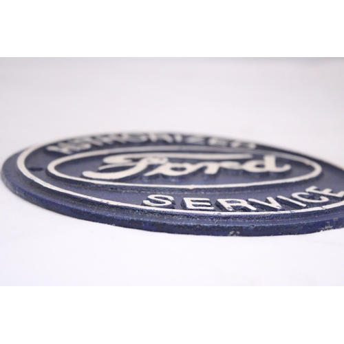 156 - A FORD SERVICE CAST SIGN, DIAMETER 20CM