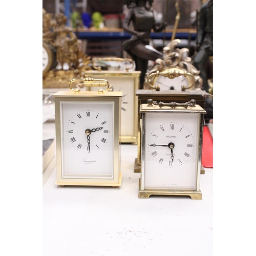 197 - SIX MANTLE CLOCKS TO INCLUDE FIVE CARRIAGE CLOCKS