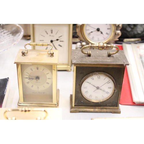 197 - SIX MANTLE CLOCKS TO INCLUDE FIVE CARRIAGE CLOCKS