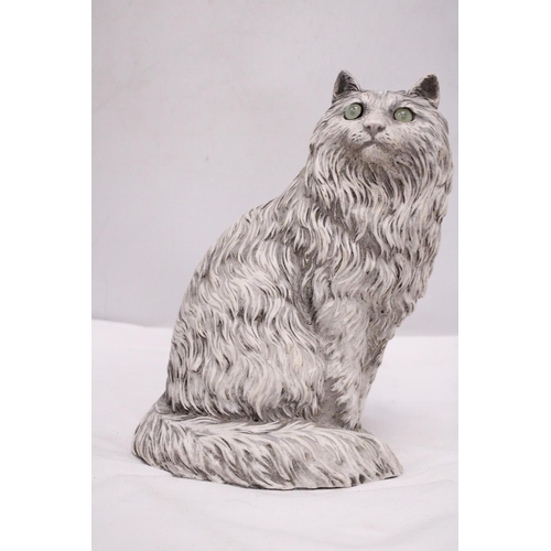 286 - A LARGE VINTAGE WHITE CAT, HEIGHT 28CM