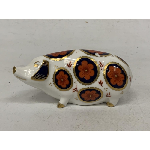 739 - A ROYAL CROWN DERBY PIG (SECONDS)