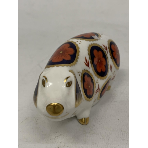 739 - A ROYAL CROWN DERBY PIG (SECONDS)