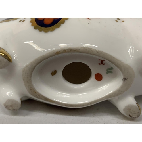 739 - A ROYAL CROWN DERBY PIG (SECONDS)