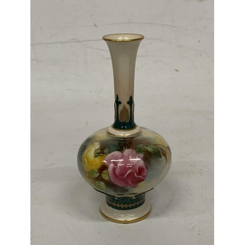 750 - A ROYAL WORCESTER ROSE DESIGN VASE