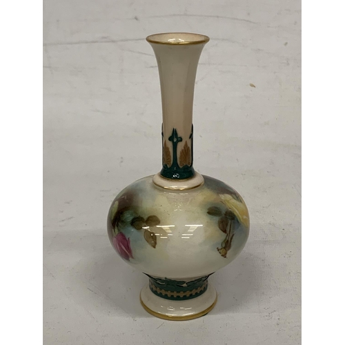 750 - A ROYAL WORCESTER ROSE DESIGN VASE