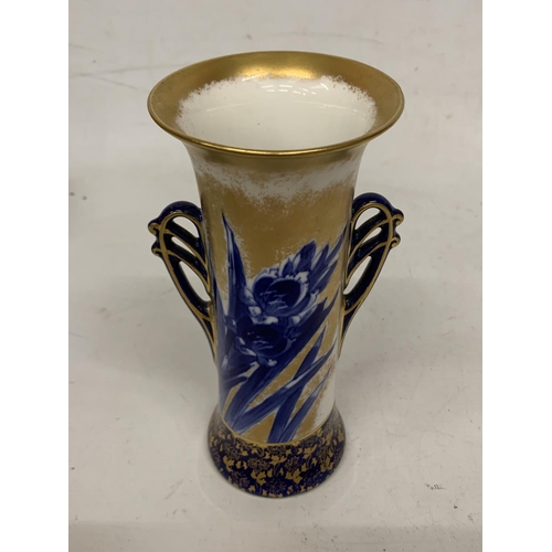 752 - A DOULTON BURSLEM WARE TWIN HANDLED IRIS VASE