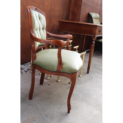 2509 - A CONTINENTAL STYLE OPEN ARM CHAIR