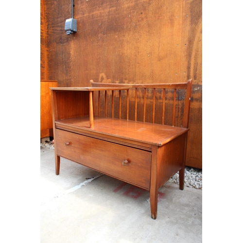 2524 - A RETRO TEAK TELEPHONE TABLE/SEAT