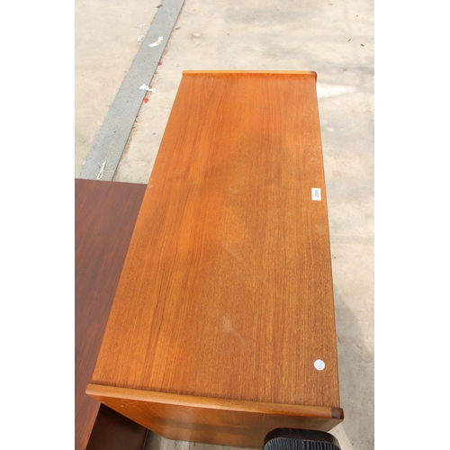 2529 - A RETRO TEAK NATHAN 2 DOOR LOW CUPBOARD/SIDEBOARD, 40