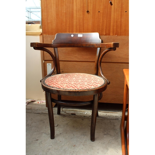 2538 - A LOW BENTWOOD ELBOW CHAIR