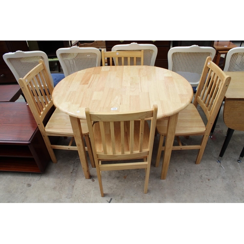 2548 - A MODERN EXTENDING KITCHEN TABLE WITH WOODBLOCK TOP AND 4 CHAIRS