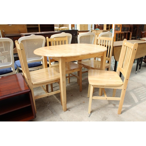 2548 - A MODERN EXTENDING KITCHEN TABLE WITH WOODBLOCK TOP AND 4 CHAIRS