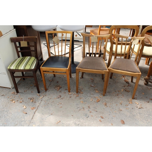 2569 - THREE VARIOUS RETRO DINING CHAIRS AND ONE OTHER