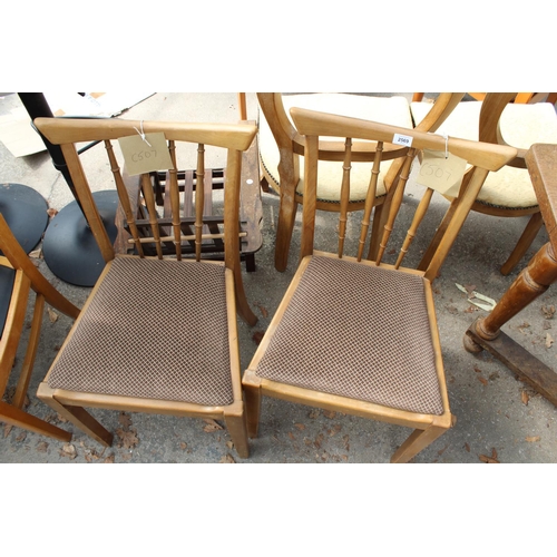 2569 - THREE VARIOUS RETRO DINING CHAIRS AND ONE OTHER