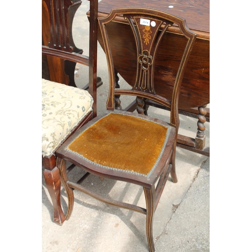 2574 - THREE VARIOUS EDWARDIAN BEDROOM CHAIRS