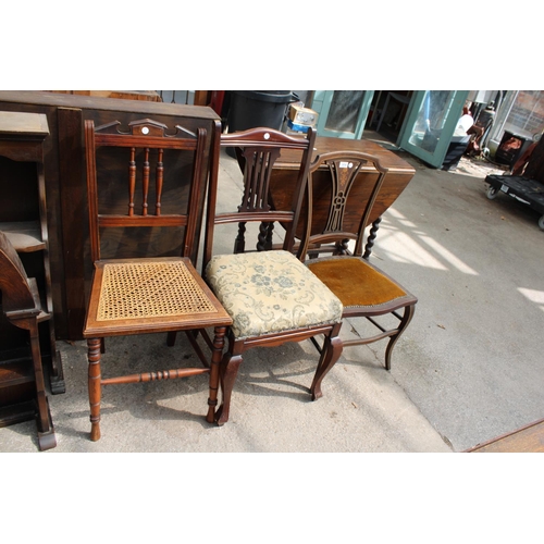 2574 - THREE VARIOUS EDWARDIAN BEDROOM CHAIRS