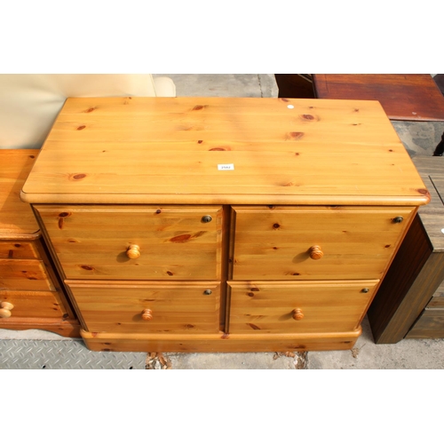 2582 - A MODERN PINE 4 DRAWER FILING CABINET, 38