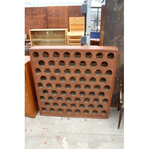 2739 - A MODERN FREE STANDING 68 BOTTLE WINE RACK, 49.5