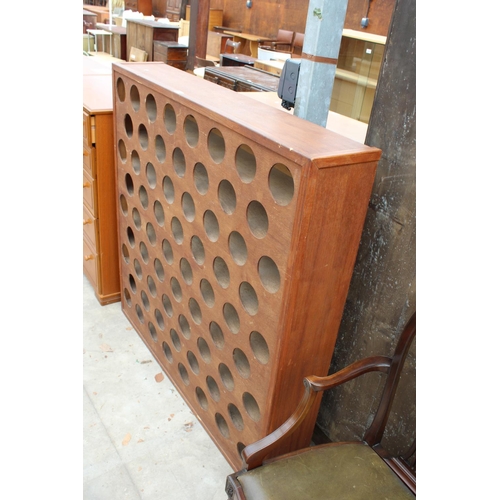 2739 - A MODERN FREE STANDING 68 BOTTLE WINE RACK, 49.5