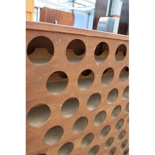 2739 - A MODERN FREE STANDING 68 BOTTLE WINE RACK, 49.5