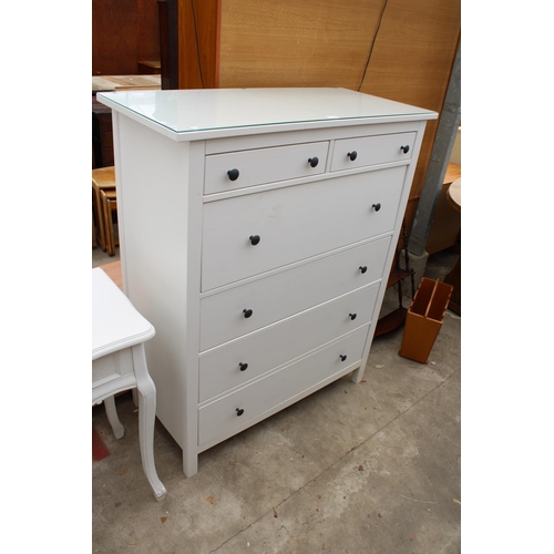 2744 - A MODERN WHITE IKEA CHEST OF 2 SHORT AND 4 LONG DRAWERS 42