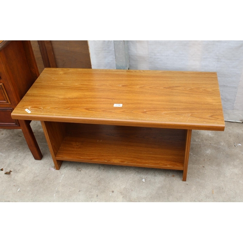 2756 - A RETRO TEAK EFFECT TWO TIER COFFEE TABLE