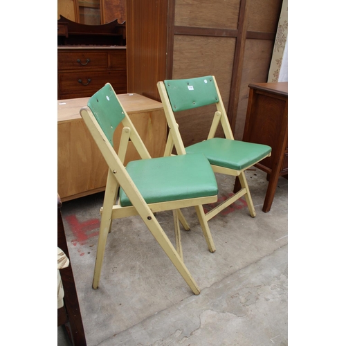 2758 - A PAIR OF 1950'S PAINTED FOLDING CHAIRS