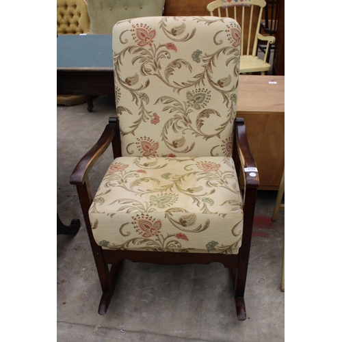 2759 - A BEECH FRAMED ROCKING CHAIR