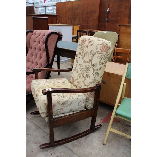 2759 - A BEECH FRAMED ROCKING CHAIR