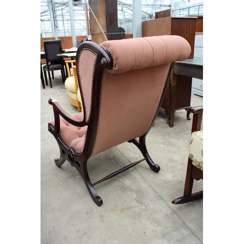 2760 - A MODERN BUTTONED SLIPPER CHAIR