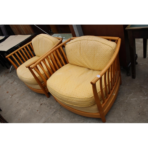 2761 - A PAIR OF ERCOL RENAISSANCE LOW BACK EASY CHAIRS