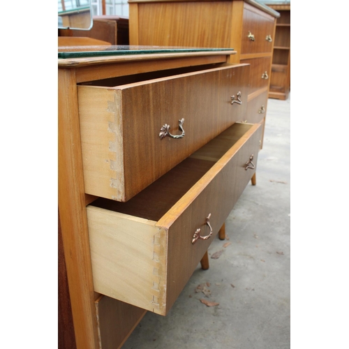 2764 - A MID 20TH CENTURY TEAK CHEST OF FOUR DRAWERS AND A MATCHING DRESSING CHEST (30