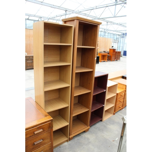 2772 - FOUR VARIOUS OPEN DISPLAY SHELVES