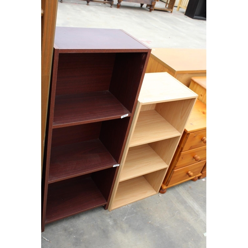 2772 - FOUR VARIOUS OPEN DISPLAY SHELVES