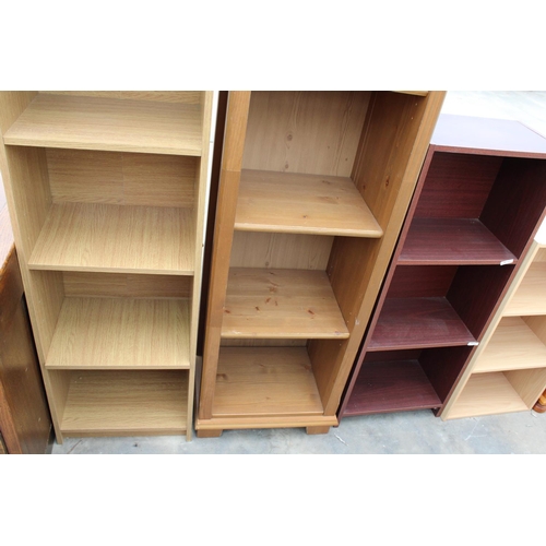 2772 - FOUR VARIOUS OPEN DISPLAY SHELVES