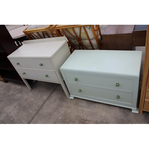 2776 - TWO MID 20TH CENTURY PAINTED CHESTS OF DRAWERS WITH MATCHING KNOBS, 36