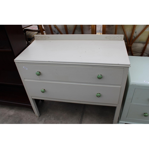 2776 - TWO MID 20TH CENTURY PAINTED CHESTS OF DRAWERS WITH MATCHING KNOBS, 36