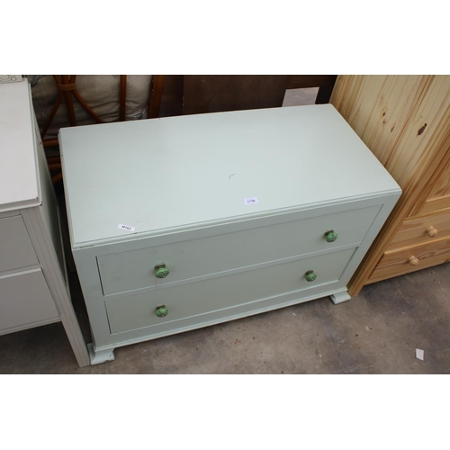 2776 - TWO MID 20TH CENTURY PAINTED CHESTS OF DRAWERS WITH MATCHING KNOBS, 36