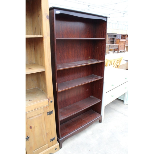 2777 - A MODERN FIVE TIER OPEN STAG BOOKCASE, 35