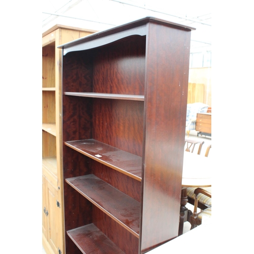 2777 - A MODERN FIVE TIER OPEN STAG BOOKCASE, 35